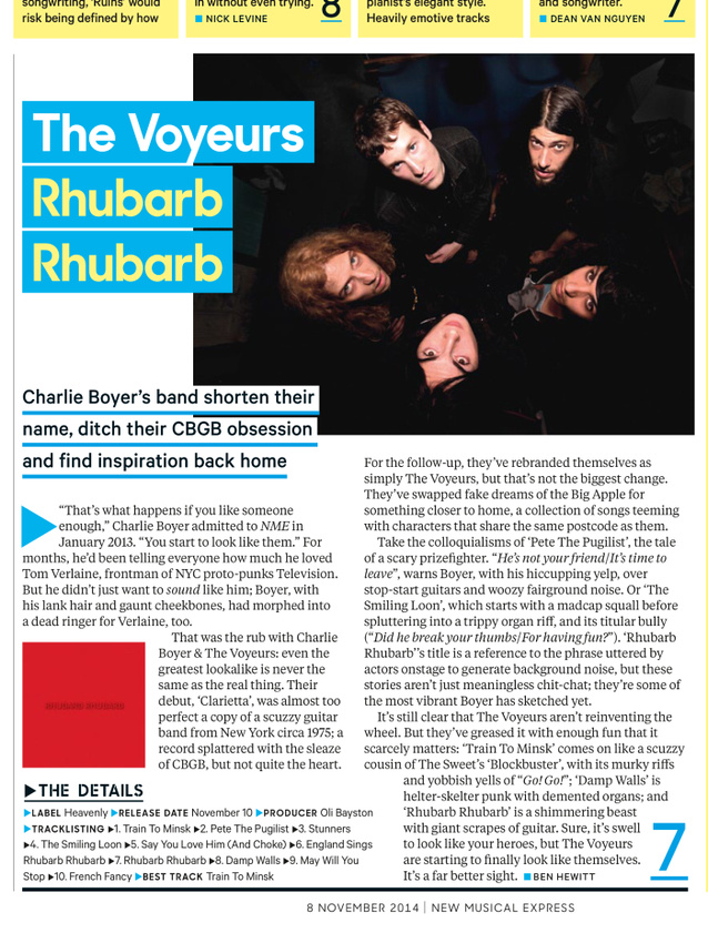 The Voyeurs NME - 8th November 2014